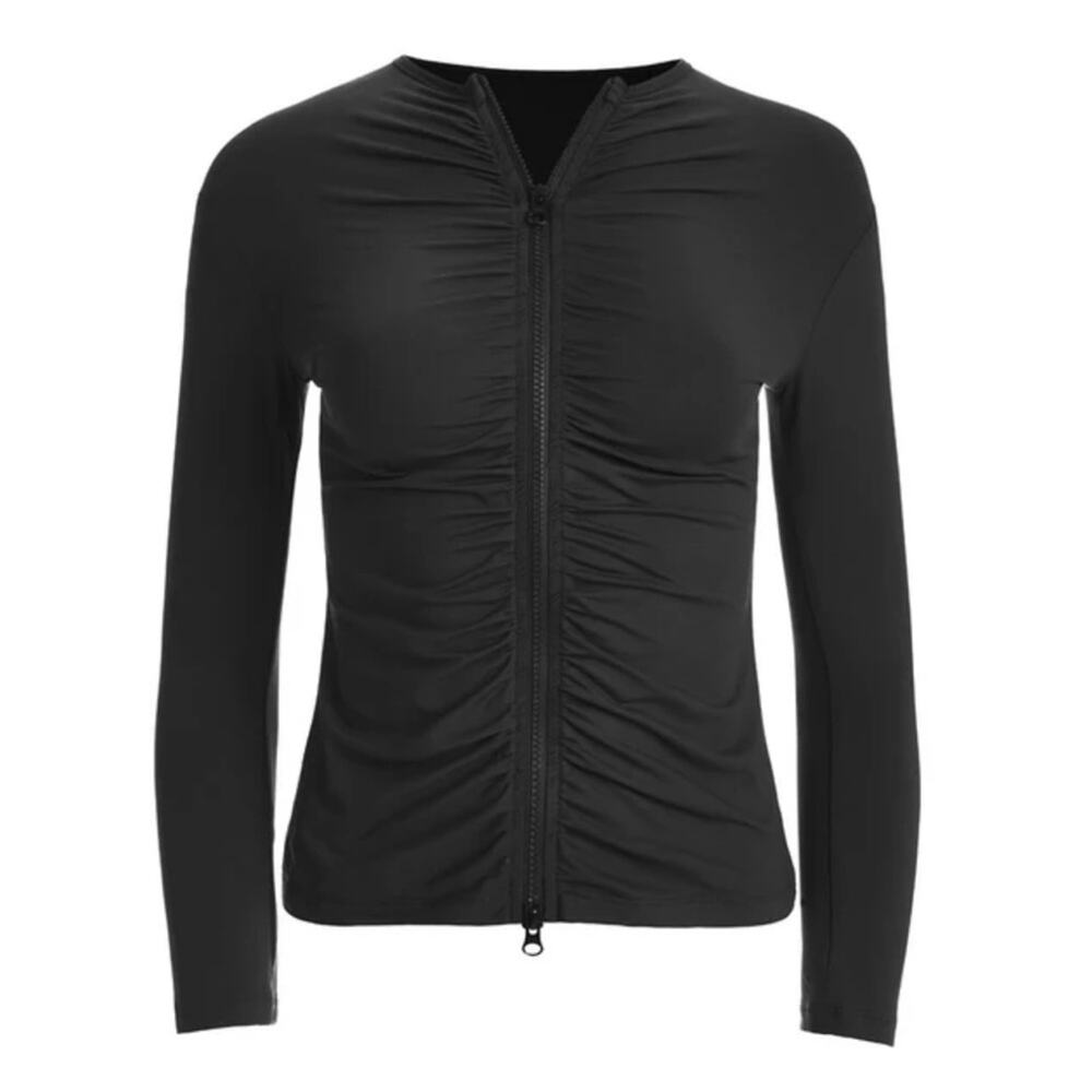 NWT LeSwim Ruched Rashie Size 8‎ Long Sleeve Rash Guard UPF 50+ Medium Le Swim